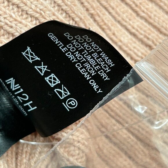 NWT N12H Rose Pink Gigi Ribbed Knit Wool Blend Button Sleeve Cut Out Sweater XS - Picture 10 of 12